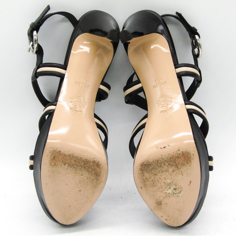 バリー サンダル ハイヒール プラットフォーム ブランド 靴 レディース 37.5サイズ ネイビー BALLY_画像6