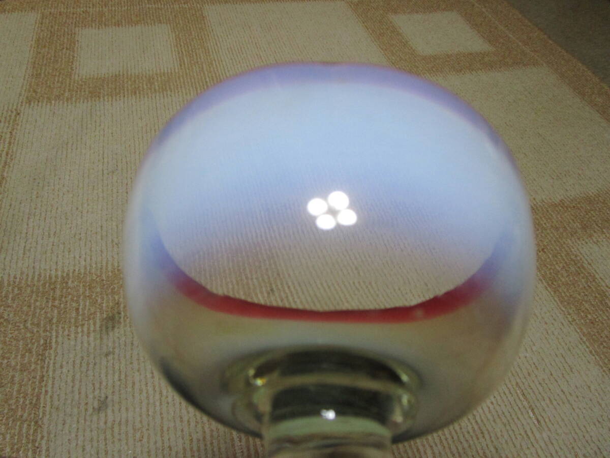 ビンテージレトロアンティーク 和ガラス 吹きガラス 氷コップ1個 無傷 赤白ぼかし直径約10.3cm高さ約8.7cm追加画像有ヤマト着払い発送の画像9