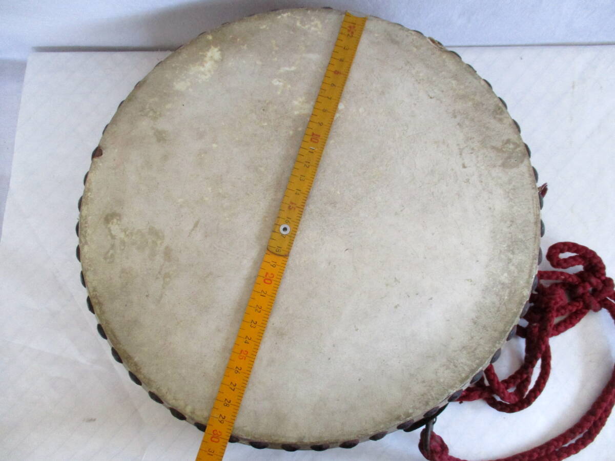  futoshi hand drum flat futoshi hand drum Japanese drum traditional Japanese musical instrument old tool 