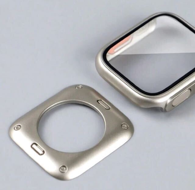 新品◆Apple Watch serise 7 / 8 41mm ◆Ultra-style Case フルカバータイプ◆アップルウォッチ ウルトラ風 保護ケース ガラス ゴールド_画像6