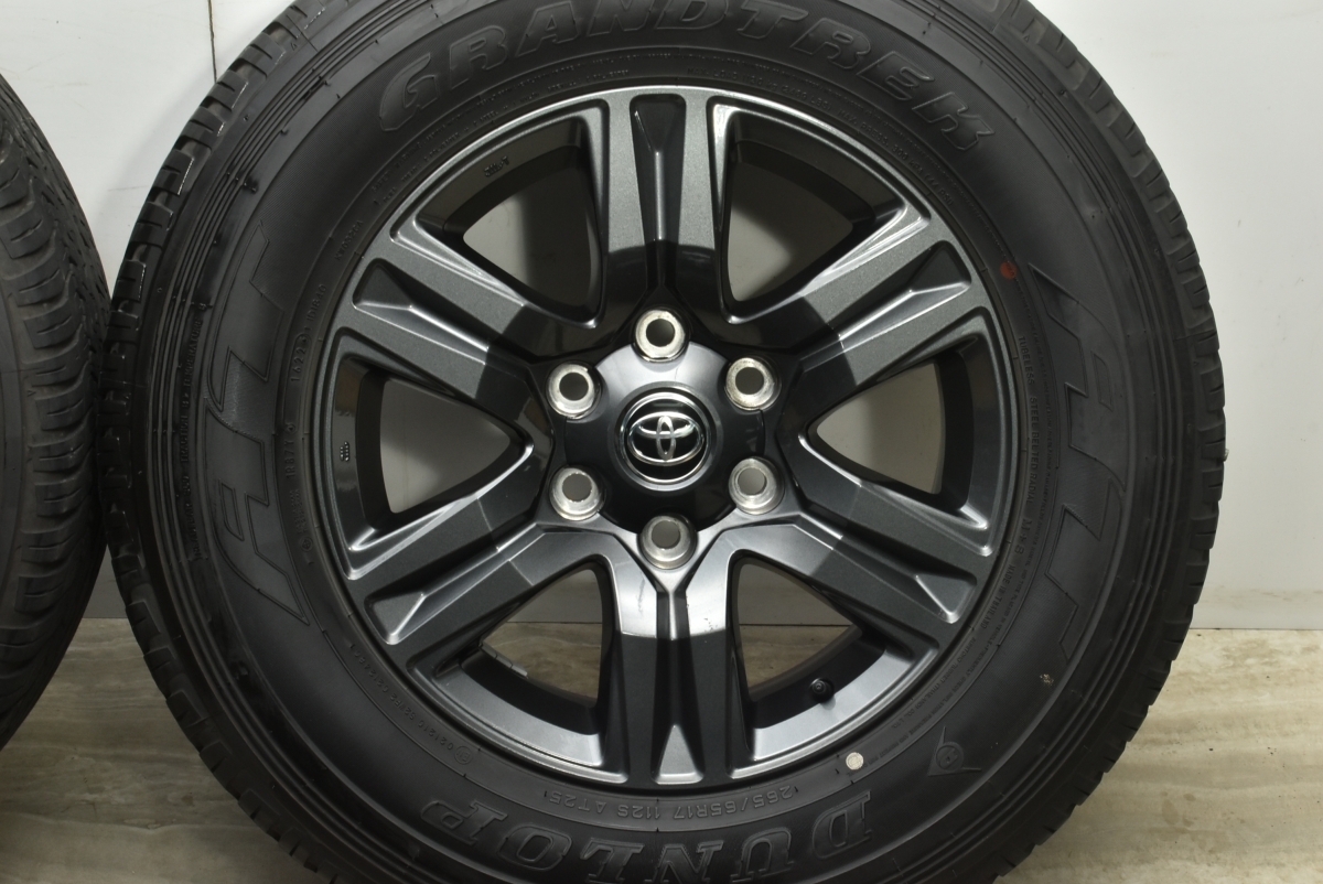 【バリ溝】トヨタ ハイラックス 純正 17in 7.5J +30 PCD139.7 ダンロップ グラントレック AT25 165/65R17 プラド サーフ 流用 即納可能の画像6