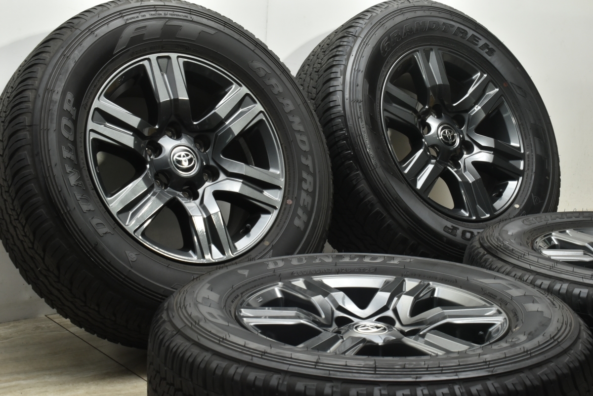 【バリ溝】トヨタ ハイラックス 純正 17in 7.5J +30 PCD139.7 ダンロップ グラントレック AT25 165/65R17 プラド サーフ 流用 即納可能の画像2