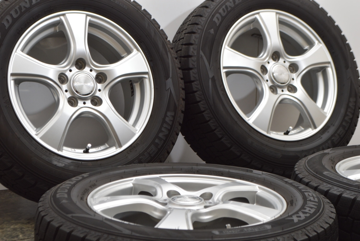 【バリ溝 美品】VIOLENTO 15in 6J +53 PCD114.3 ダンロップ ウィンターマックス WM02 195/65R15 ノア ヴォクシー ステップワゴン 即納可能_画像2