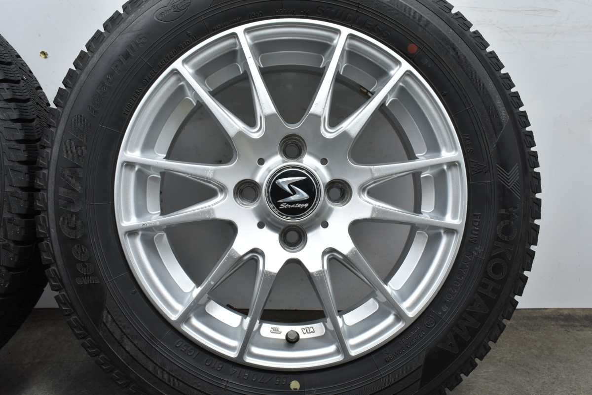 【バリ溝】ストラテジー ST 14in 5.5J +42 PCD100 ヨコハマ アイスガード5PLUS iG50+ 165/70R14 アクア ヴィッツ スイフト ブーン マーチ_画像6