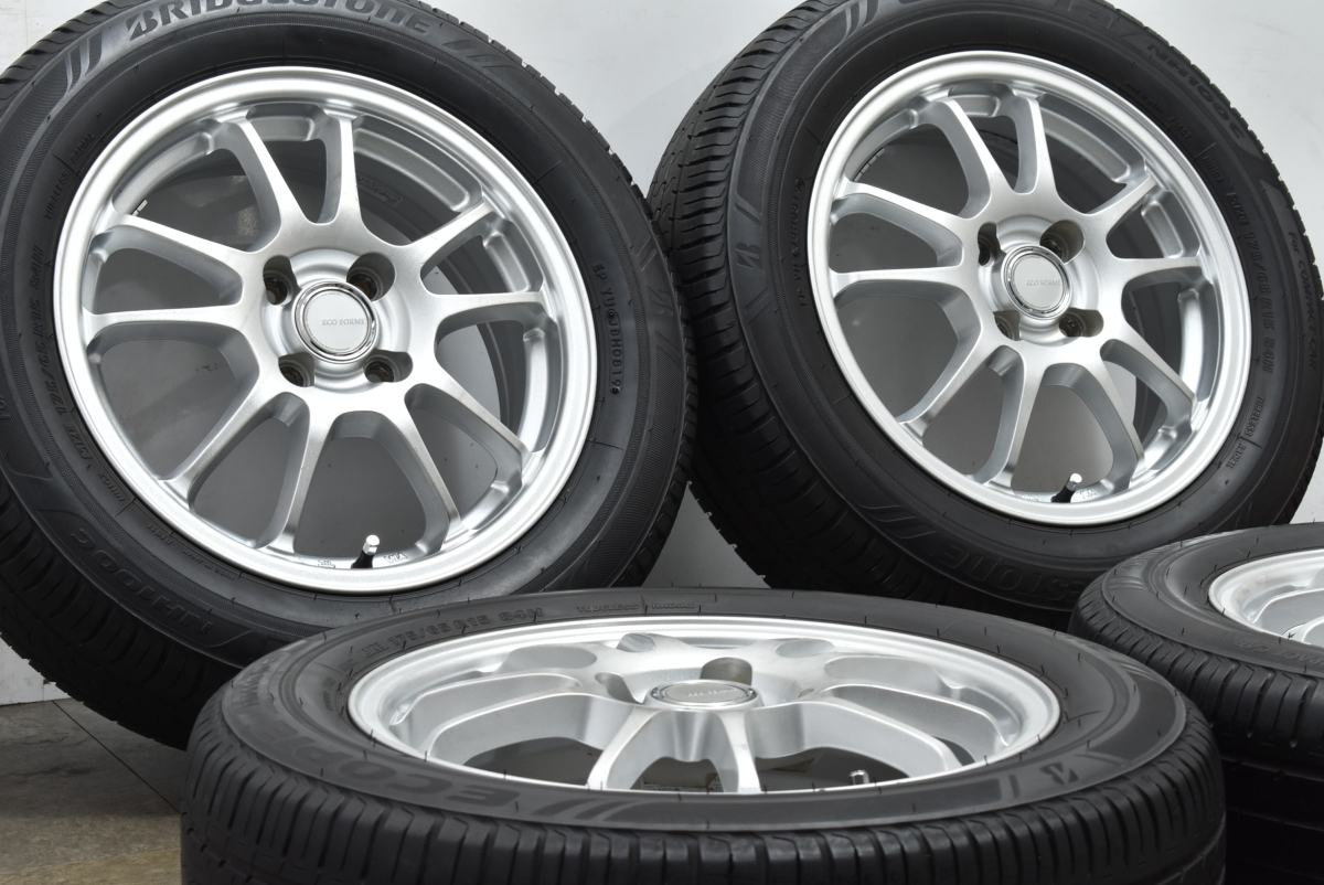 【交換用に】エコフォルム 15in 5.5J +45 PCD100 ブリヂストン エコピア NH100C 175/65R15 アクア ヴィッツ フィット キューブ スイフト_画像2