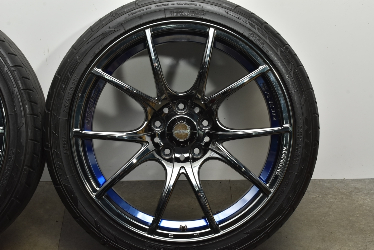 【良好品】WedsSport SA-10R 18in 7.5J +45 PCD114.3 ニットー NT555 G2 225/40R18 クラウン マークX オデッセイ アコード スカイライン_画像6