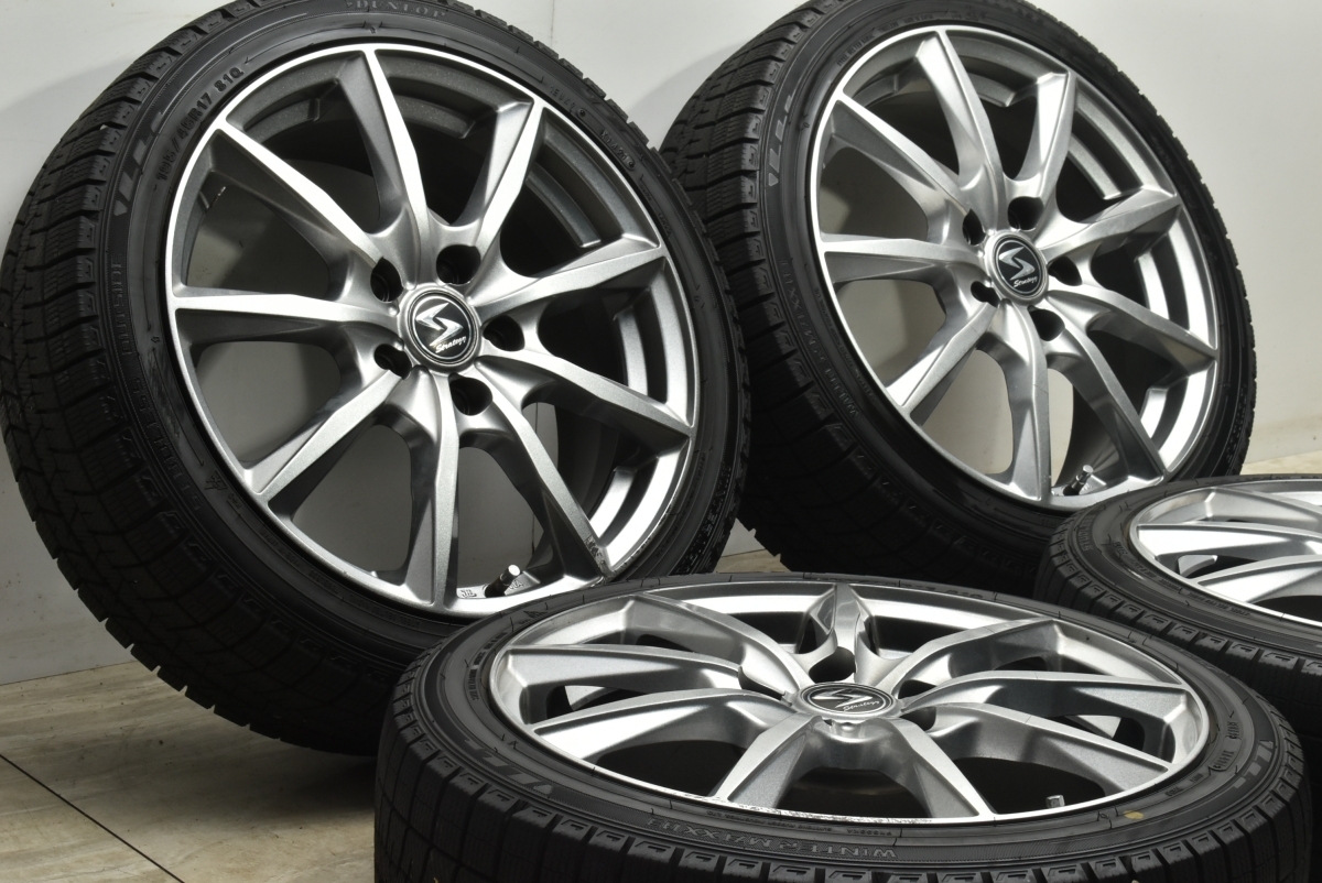 【バリ溝】シュナイダー 17in 6.5J +53 PCD114.3 ダンロップ ウィンターマックス03 195/45R17 スイフトスポーツ スタッドレス 即納可能_画像2