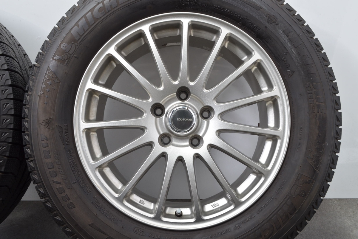 【美品】エコフォルム 17in 7J +45 PCD114.3 ミシュラン ラティチュード X-ICE XI2 225/65R17 NX ハリアー RAV4 エクストレイル CR-V_画像6