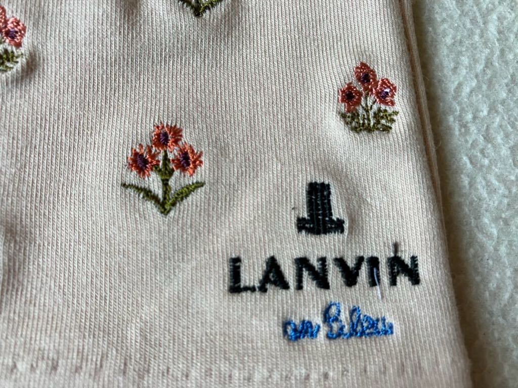 ★新品★ LANVIN en Bleu ランバンオンブルー 日焼け防止 手袋 五本指 刺繍　レディース 薄いベージュオレンジ系_画像5