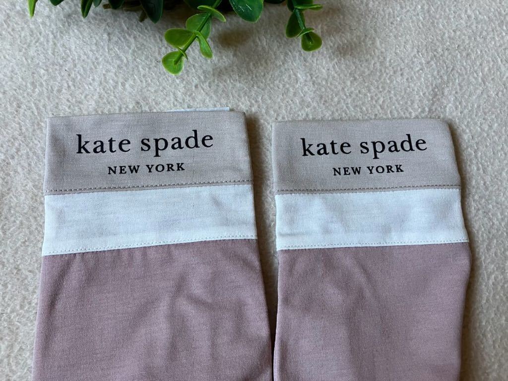 ★新品★ kate spade ケイトスペード 日焼け防止 UV手袋 指先が出るタイプ ロング レディース 手のひら滑り止め加工 くすみピンク系_画像3