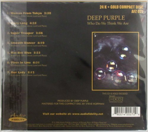 DEEP PURPLE / WHO DO WE THINK WE ARE / AFZ 027 US record 24K Gold CD specification![ deep * purple ]