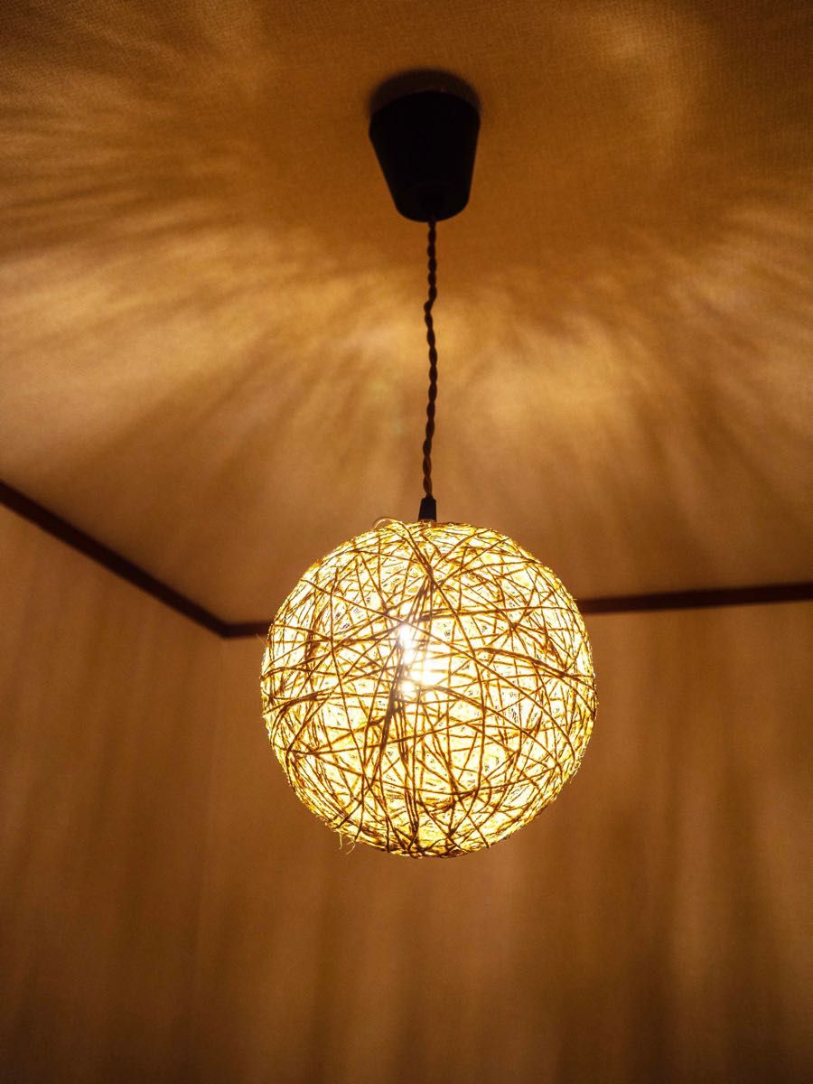 麻縄シーリングライト　LEDエジソン電球付き 天井照明 ペンダントライト インテリア照明