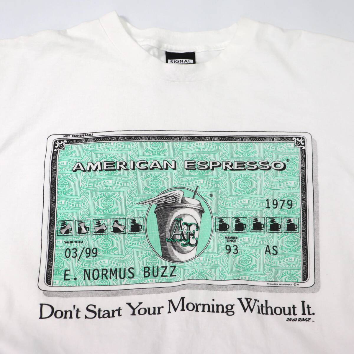 [XL] 90s American Espresso Tシャツ ビンテージ アメックス パロディ American Express 80s 90年代 T-shirt アート ART_画像3