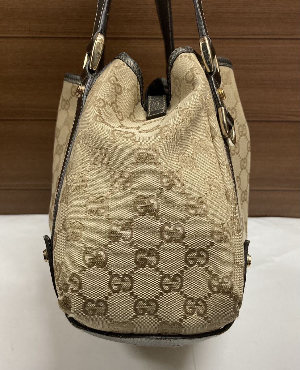 GUCCI グッチ ♪ トートバッグ ハンドバッグ GG キャンバス × レザー アビー ブラウン系 バッグ_画像2