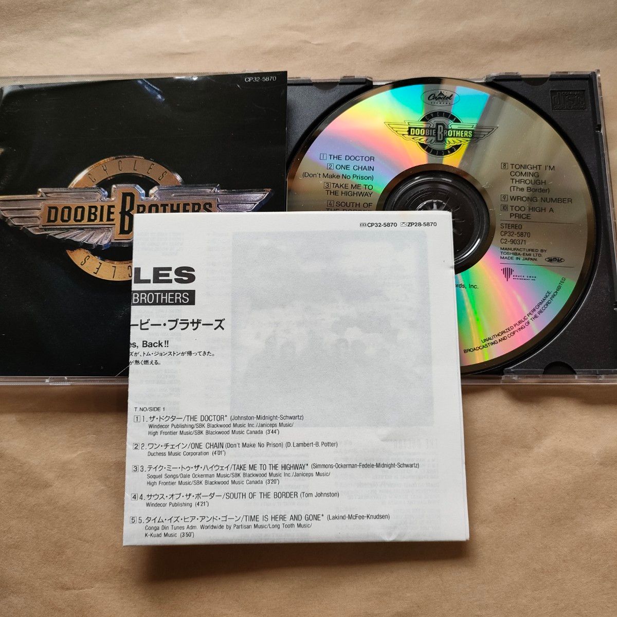 中古CD DOOBIE BROTHERS / ドゥービー・ブラザーズ『CYCLES』国内盤/帯無し CP32-5870【2126】