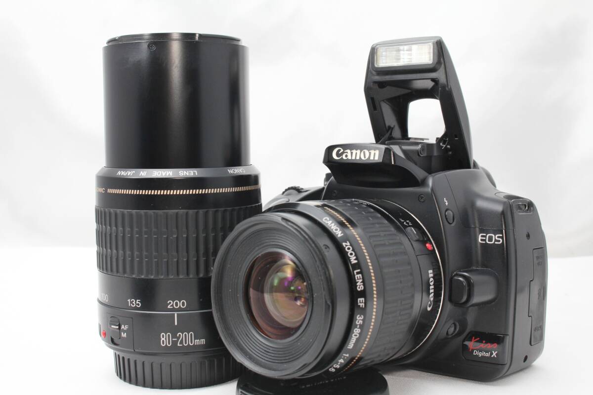 ★【限定！美品 スターティングセット】 Canon EOS Kiss Digital X ★ EF35-80mm USM EF80-200mm USM 20240503の画像2