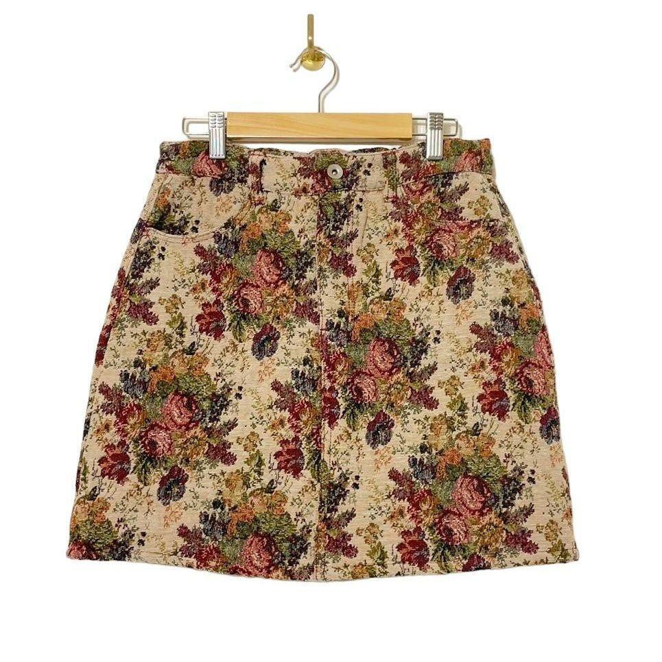 【apres jour】大きいサイズLL 　ゴブラン台形スカート