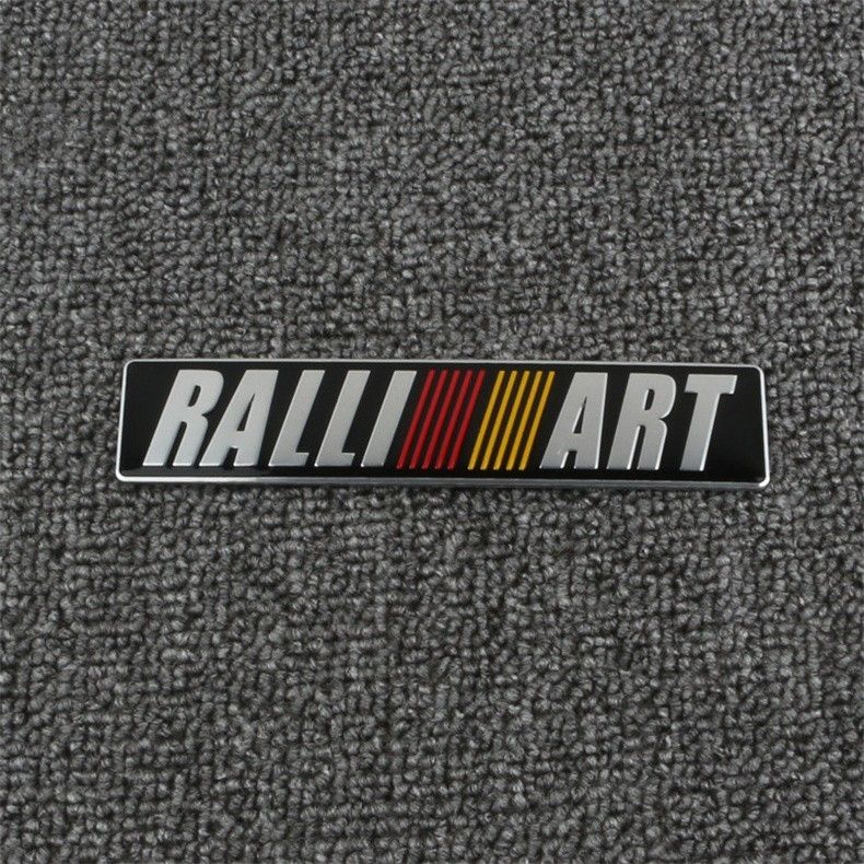 RALLIART アルミエンブレム ブラック ステッカーラリーアート 三菱 Mitsubishi ランサー パジェロ デリカ EK