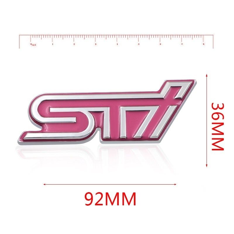 STi メタルエンブレム グリル用 ピンク スバル SUBARU ステッカー インプレッサ フォレスター BRZ アウトバック