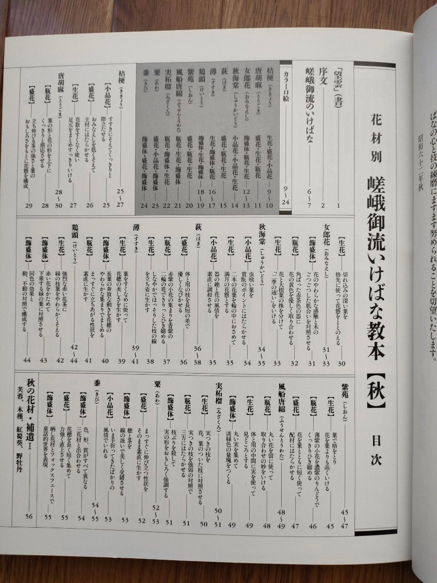 嵯峨御流　いけばな教本　秋　講談社