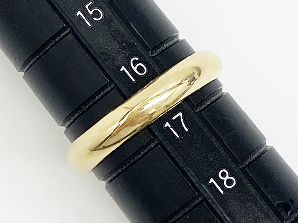 [ free shipping ]18 gold shell circle ring 4.59g 16.5 number * K18 gold metal ring 
