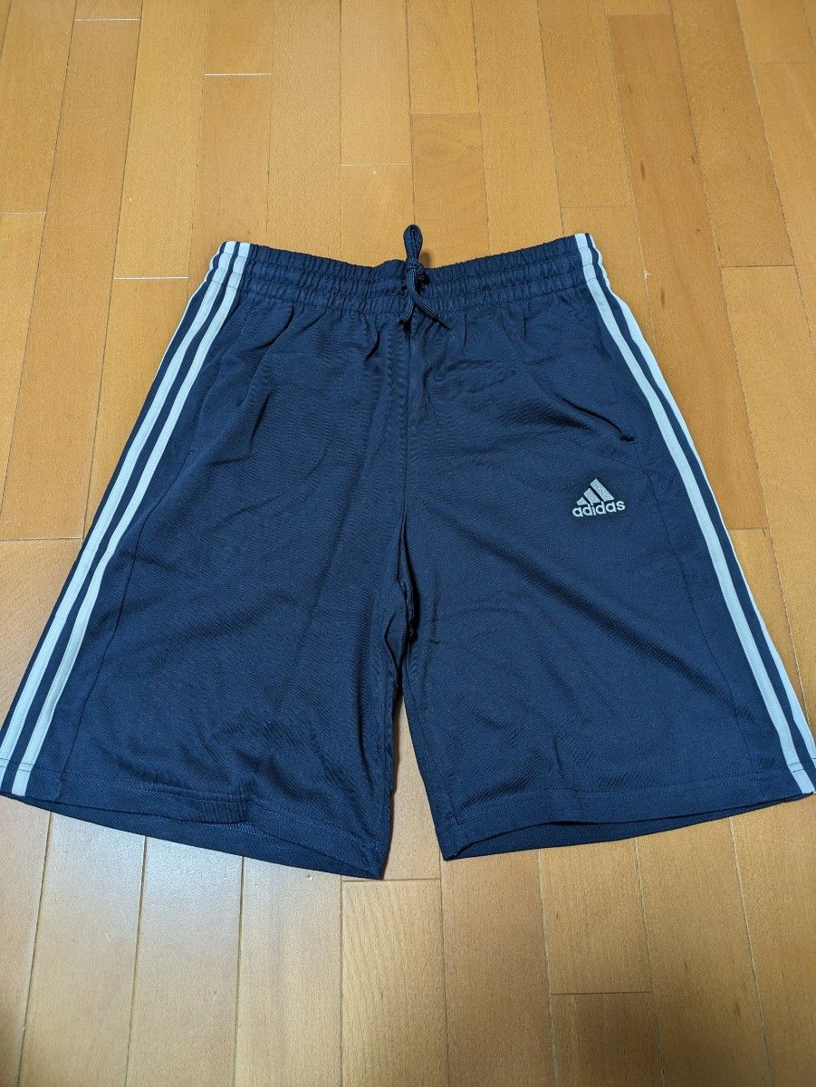 adidas アディダス ハーフパンツ スリーストライプス ジャージ トレーニング ジム ネイビー XL◆新品未使用タグ付正規品◆