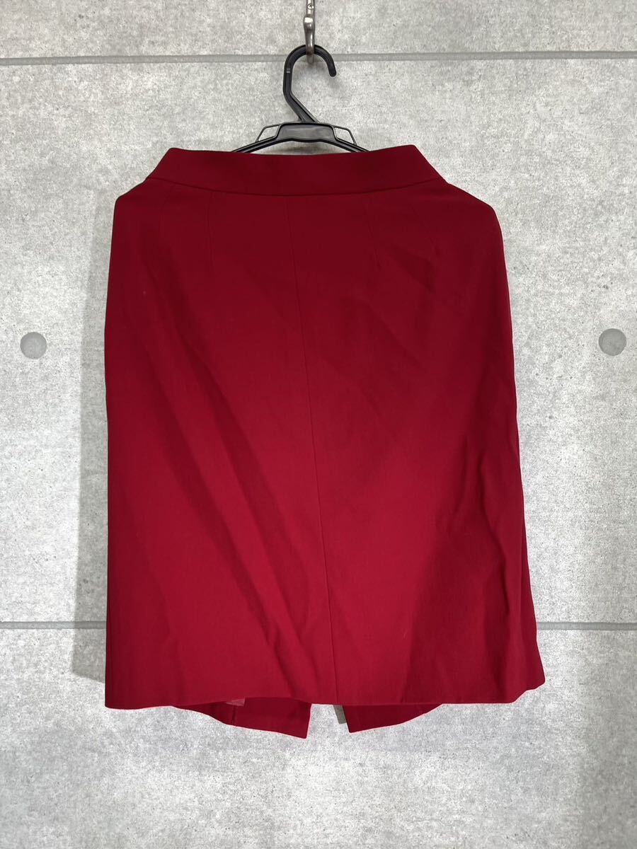 【0455】 CELINE セリーヌ セットアップ ジャケット スカート 赤 レッド レディース 40サイズの画像7