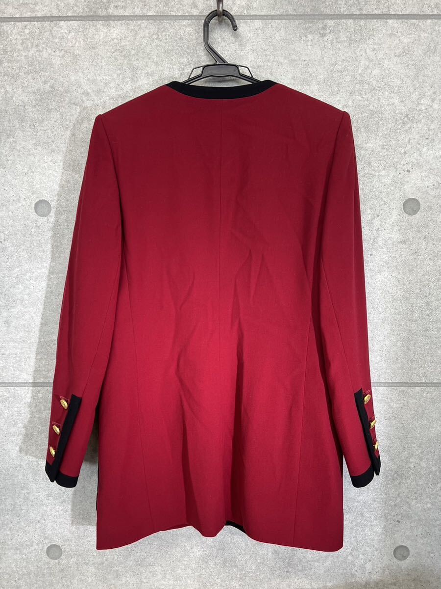 【0455】 CELINE セリーヌ セットアップ ジャケット スカート 赤 レッド レディース 40サイズの画像5
