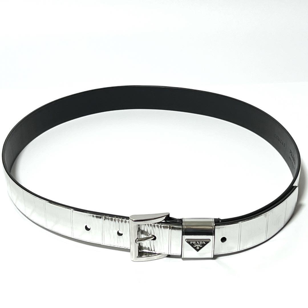 90サイズ】プラダ PRADA メンズ ベルト シルバー ブラッシュド 90サイズ】プラダ PRADA メンズ ベルト シルバー ブラッシュド