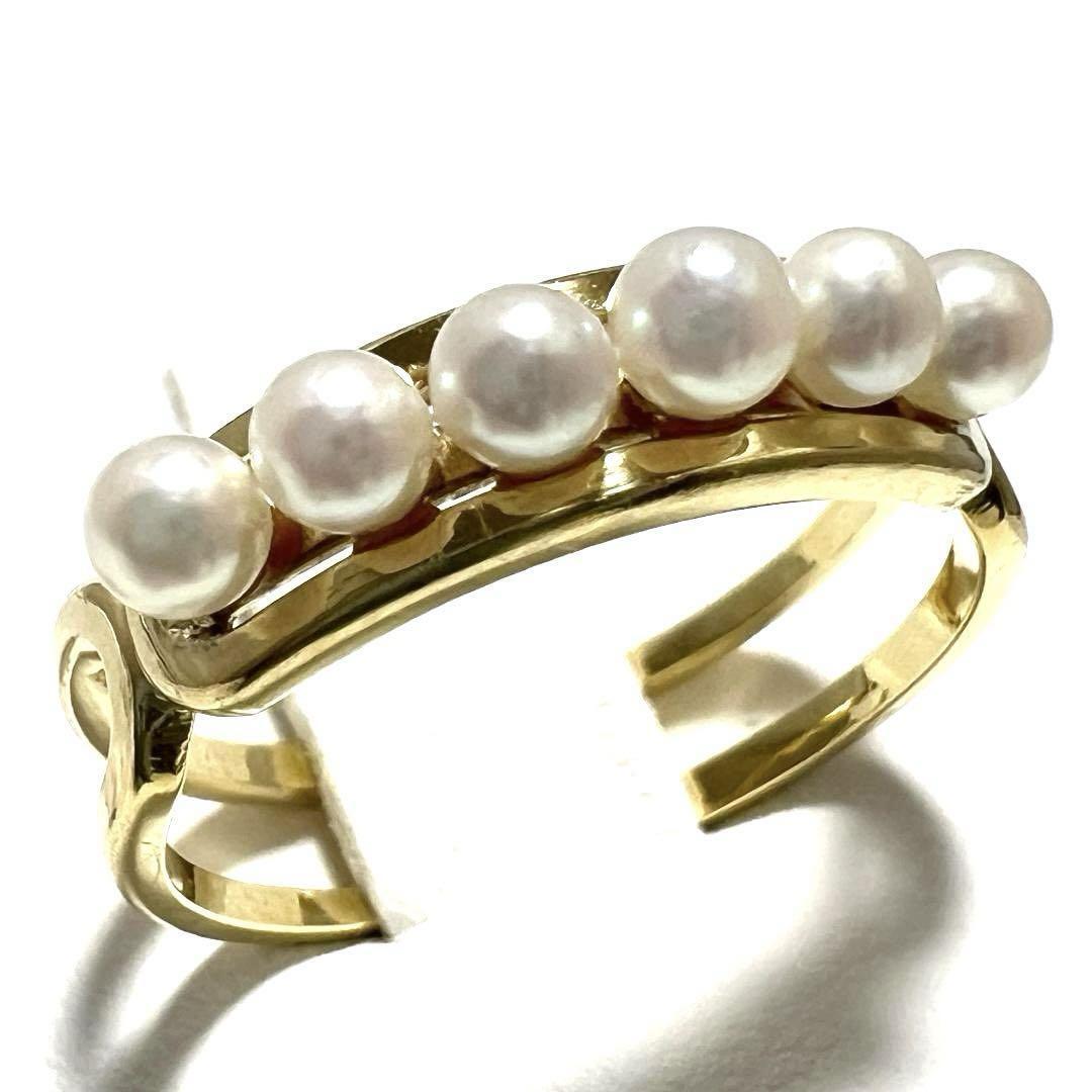[13 номер *6 полосный ] Mikimoto MIKIMOTO женский кольцо кольцо baby жемчуг жемчуг Gold K18