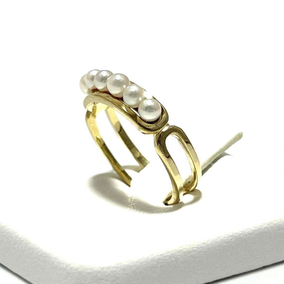 [13 номер *6 полосный ] Mikimoto MIKIMOTO женский кольцо кольцо baby жемчуг жемчуг Gold K18