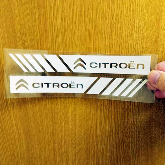 CITROEN シトロエン　ドアミラーステッカーシルバーホワイト　太め　１セット_画像2