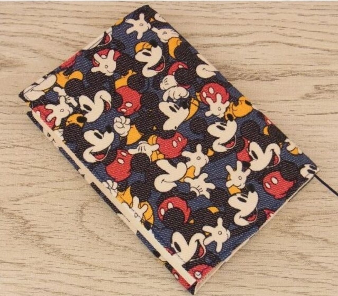 [ library book@] gum band . attaching book cover pocketbook cover * Mickey Mouse * Denim style 