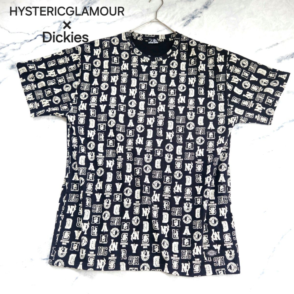ヒステリックグラマー × ディッキーズ HYSTERIC GLAMOUR Dickies  半袖Tシャツ 総柄 Lサイズ 極美品