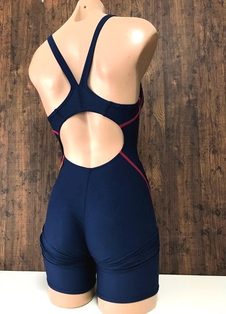 ss_0532y * outside fixed form delivery * Rene sun s swimming old model designation all-in-one .. swimsuit half spats type navy Exa - suit S