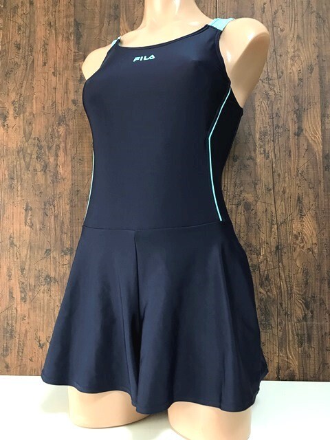 ss_0618y * outside fixed form delivery * large Junior size. 170 filler FILA lustre navy × green culotte is ikatto .. swimsuit One-piece 