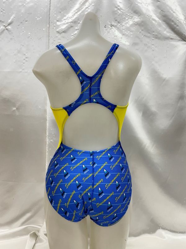 to_9462w * outside fixed form delivery * aqua swimming lustre blue × lustre yellow designation is ikatto .. swimsuit .. print S size viento made 