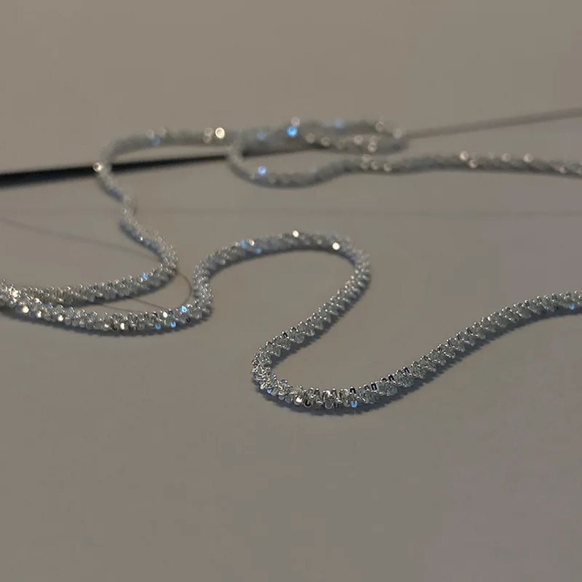 ステンレスネックレス　stainless necklace シンプル　キラキラネックレス　シルバー