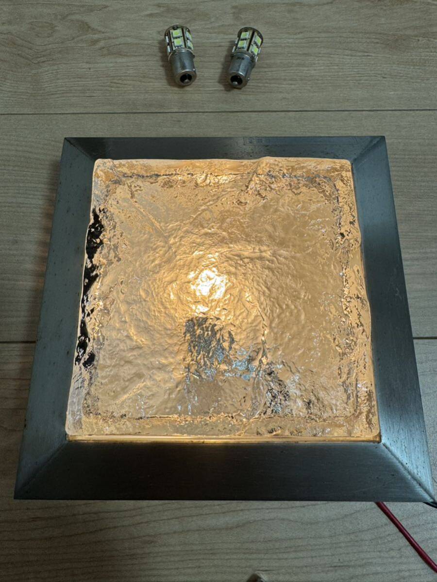 人気 石目ガラス ダウンライト 大  LEDバルブ カラーバルブ 17.5cm デコトラ ゴールドキング シャンデリア の画像3