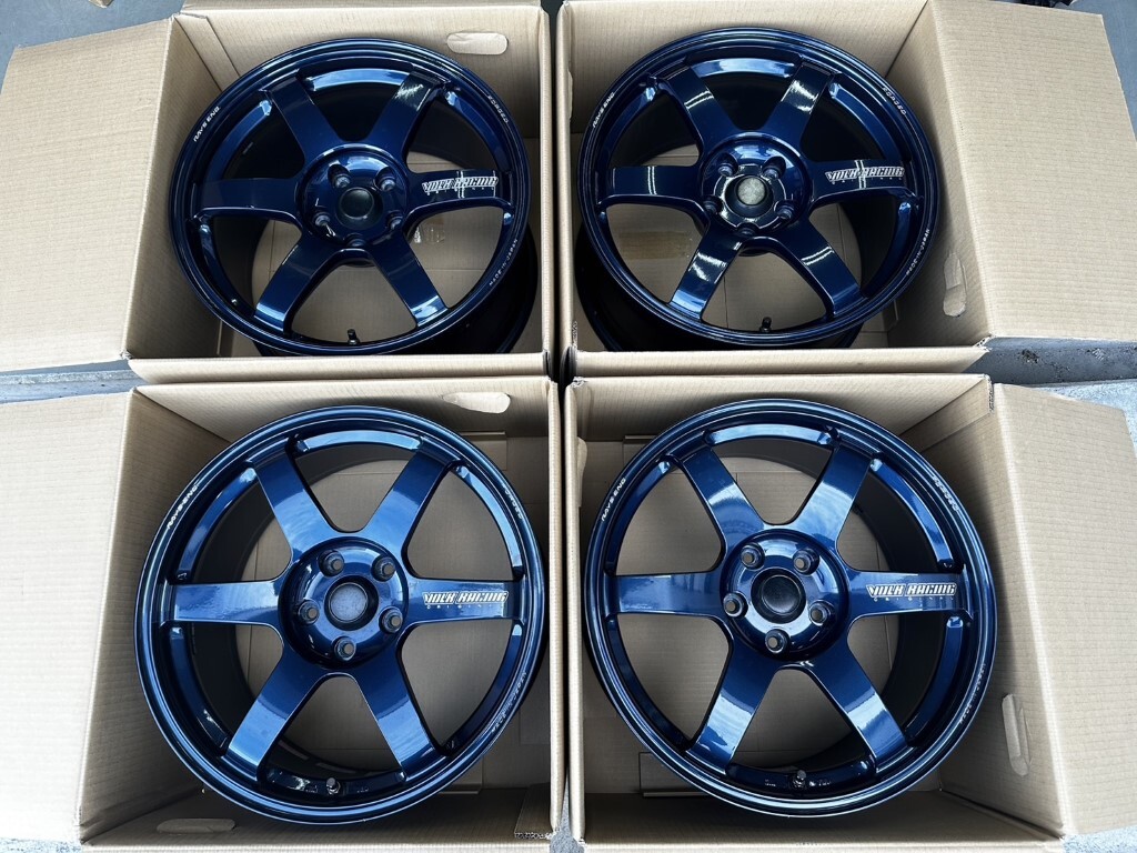 RAYS VOLK RACING TE37 SAGA マグブルー 18インチ 9J+45 PCD114.3 5穴 4本 2019年製 鍛造 ボルクレーシング VAB GRB VAG VM GDB エボ _画像1