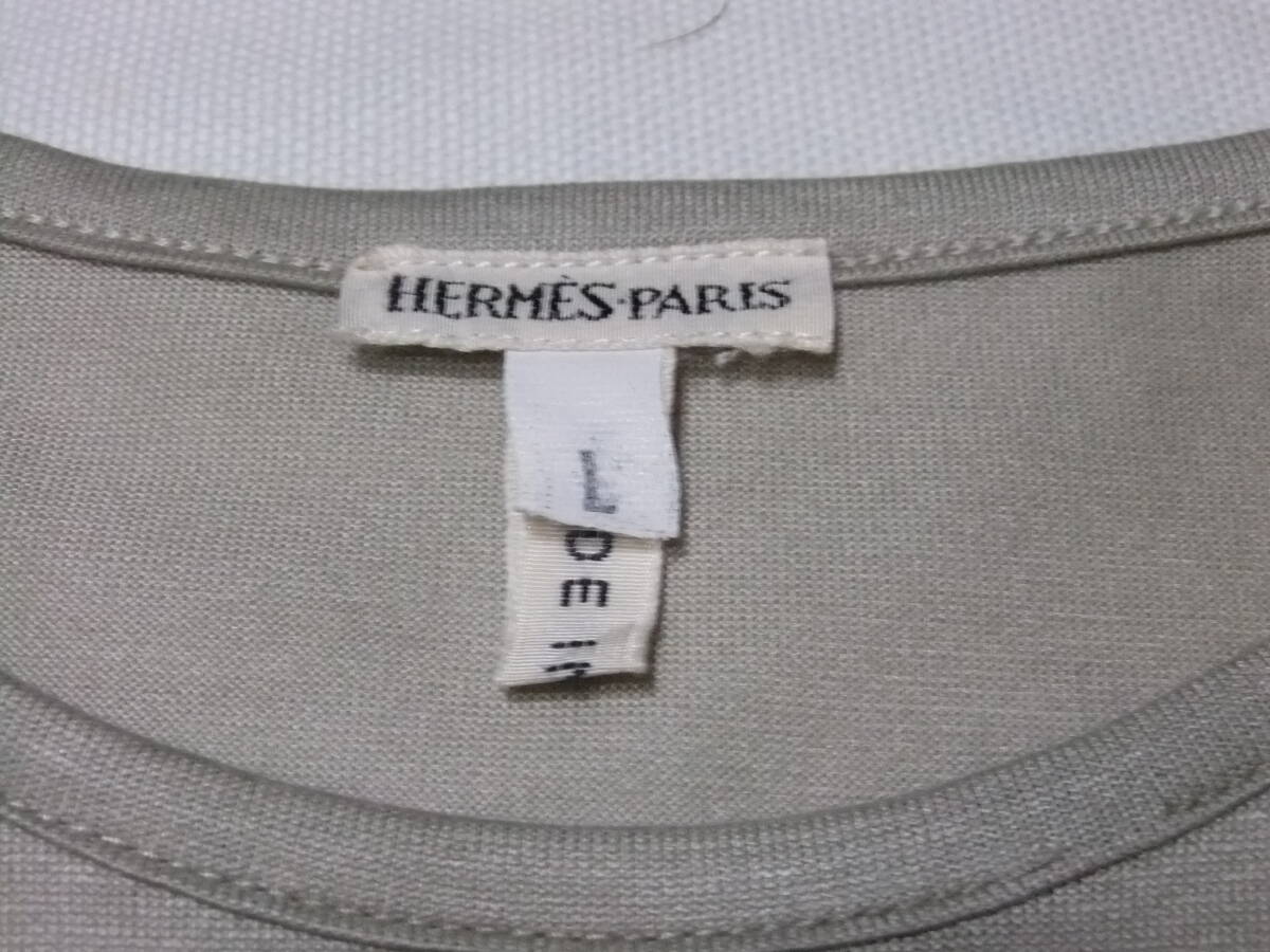 HERMES Hermes martin margiela Margiela период хлопок футболка короткий рукав песочный бежевый женский вышивка лошадь машина указанный размер L