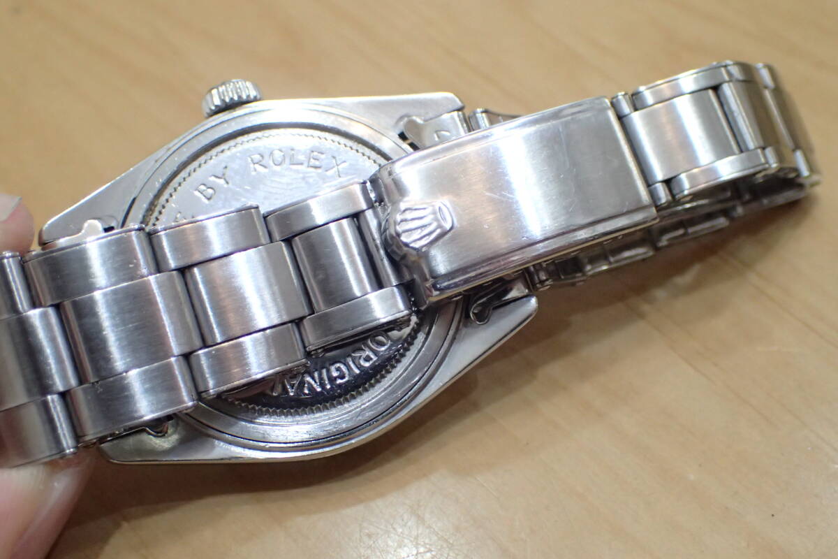 正規 希少◆チュードル/TUDOR オイスター デカバラ ◆ クサビ型インデックス Ref.7934 リベットブレス付き 手巻きアンティーク腕時計の画像7