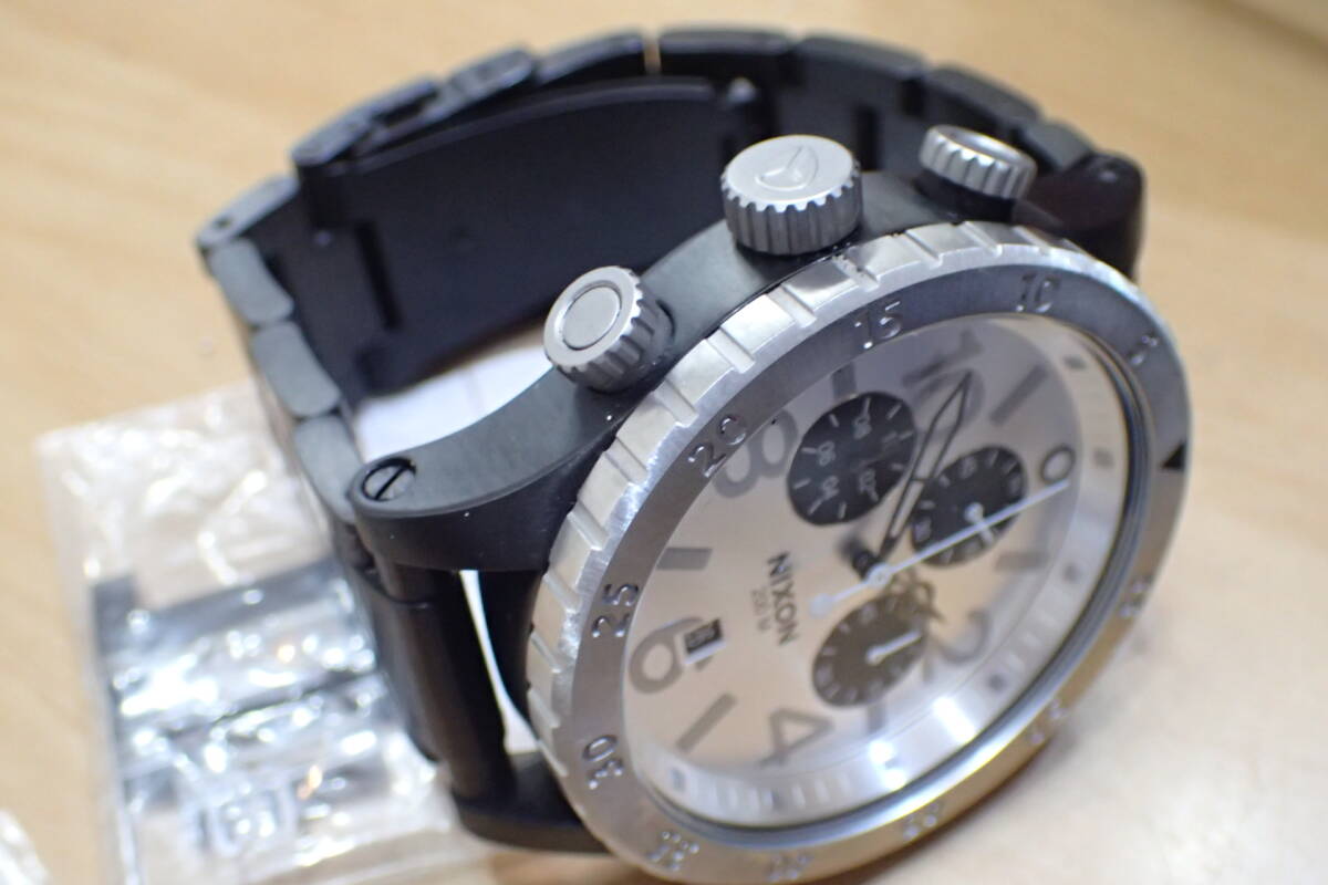 美品 ◆NIXON/ニクソン 48-20 ◆ クロノグラフ ブラック/シルバー メンズ腕時計の画像6