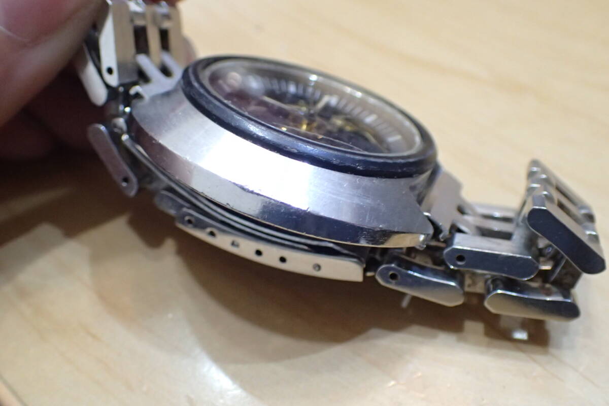 希少 CITIZEN/シチズン ◆両面スケルトン ブラック文字盤 自動巻きメンズ腕時計の画像9