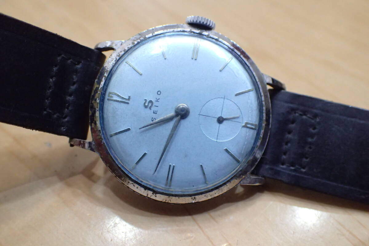 セイコー/SEIKO ◆ スモセコ/Sマーク 色付きガラス　手巻きメンズ腕時計_画像7