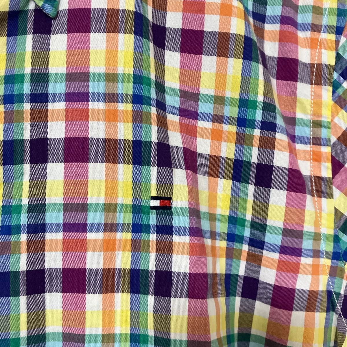 TOMMY HILFIGER コットンボタンダウン半袖シャツ（メンズ Lサイズ）未使用に近い美品