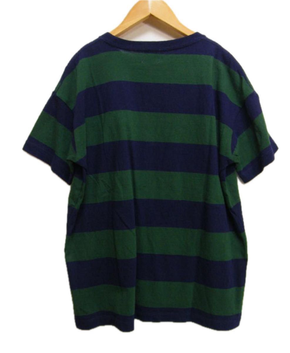 coen Tシャツ（レディース Lサイズ）グリーン×ネイビー