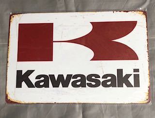 【 Kawasaki カワサキ① 】☆☆ レトロ ☆ ブリキ看板 ☆_画像1
