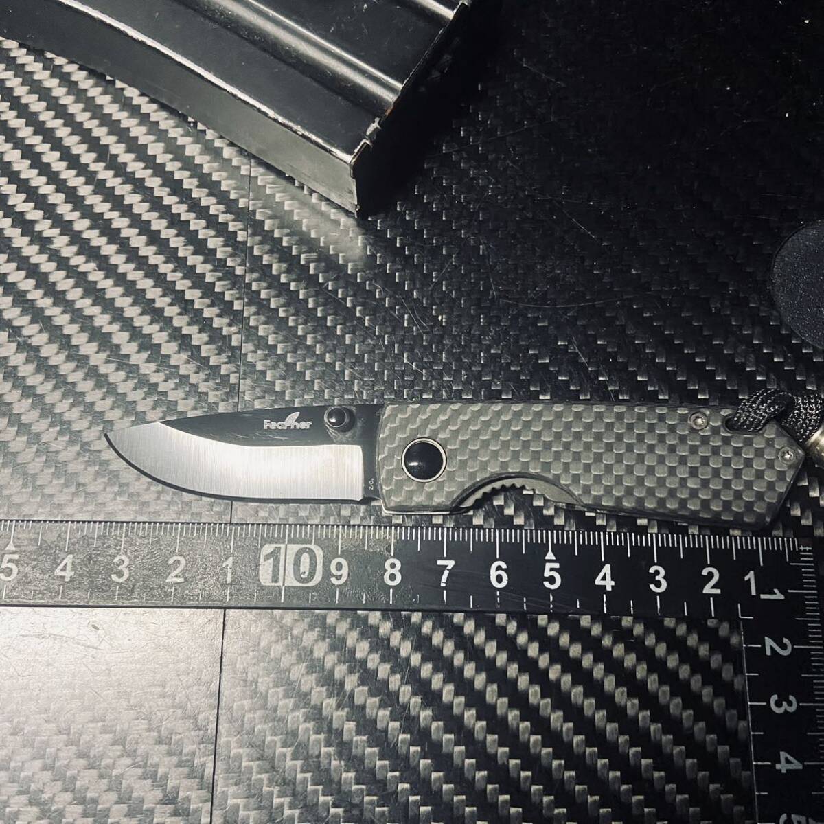 feather 非金属 カーボン製ハンドル セラミック刃 折りたたみナイフ 超軽量39g 長さ13.5cmアウトドアEDC サバイバルの画像9