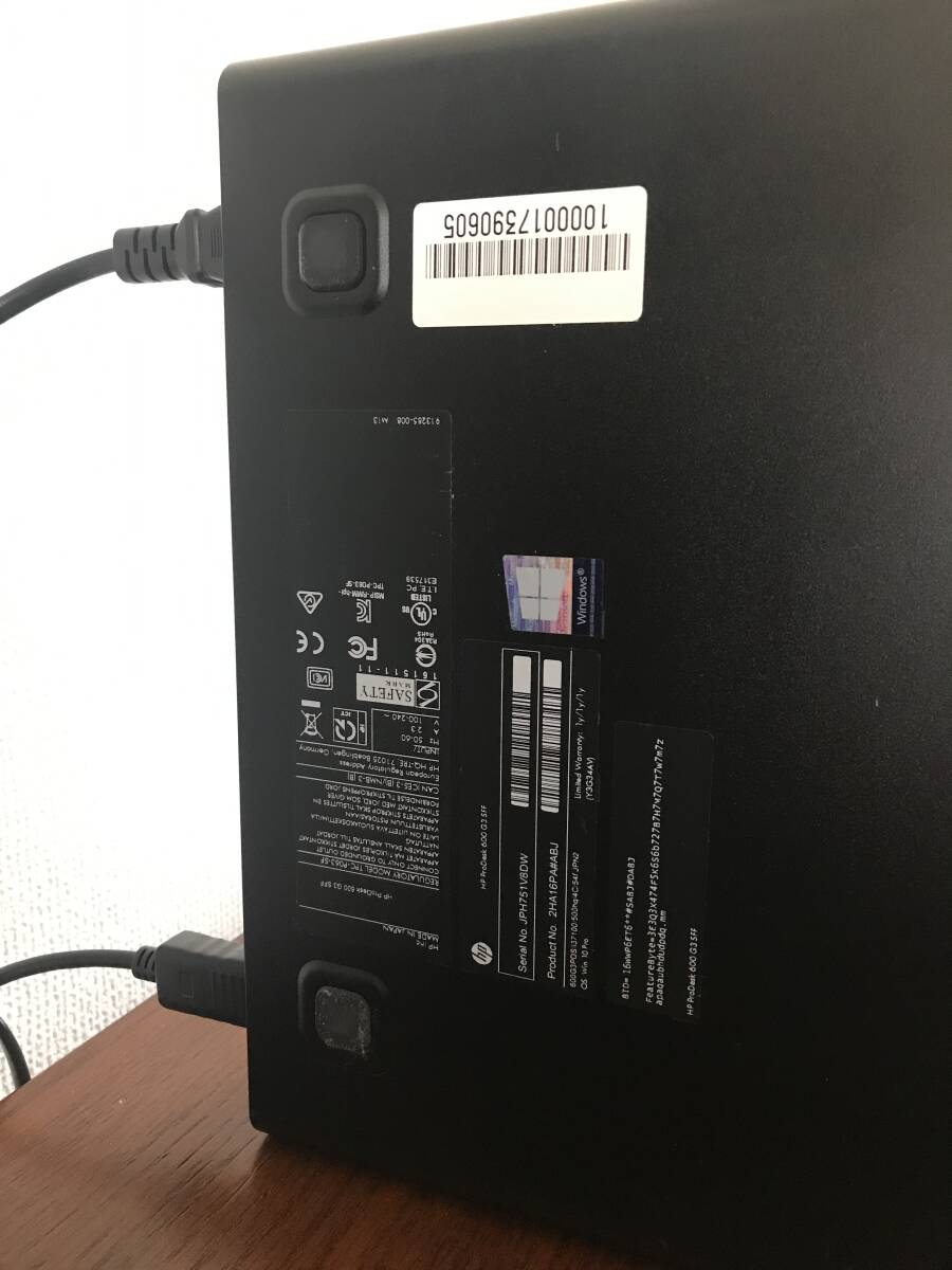 HP ProDesk 600 G3SFF CPU3.9G HDD1000G メモリー16G DVD-ROM ジャンク品_画像3